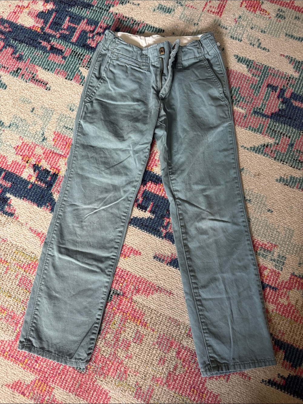 GAP Casual Straight Chinos in Slate Blue-Green